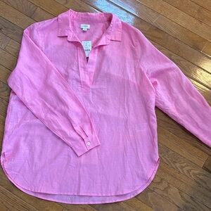 J. Crew Light Pink Linen Blouse